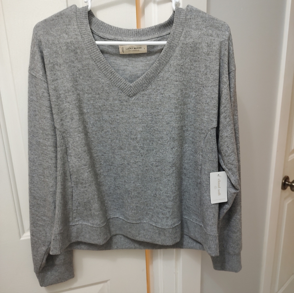 Lucky Brand gray sweater new with tags Reg $59 (S)